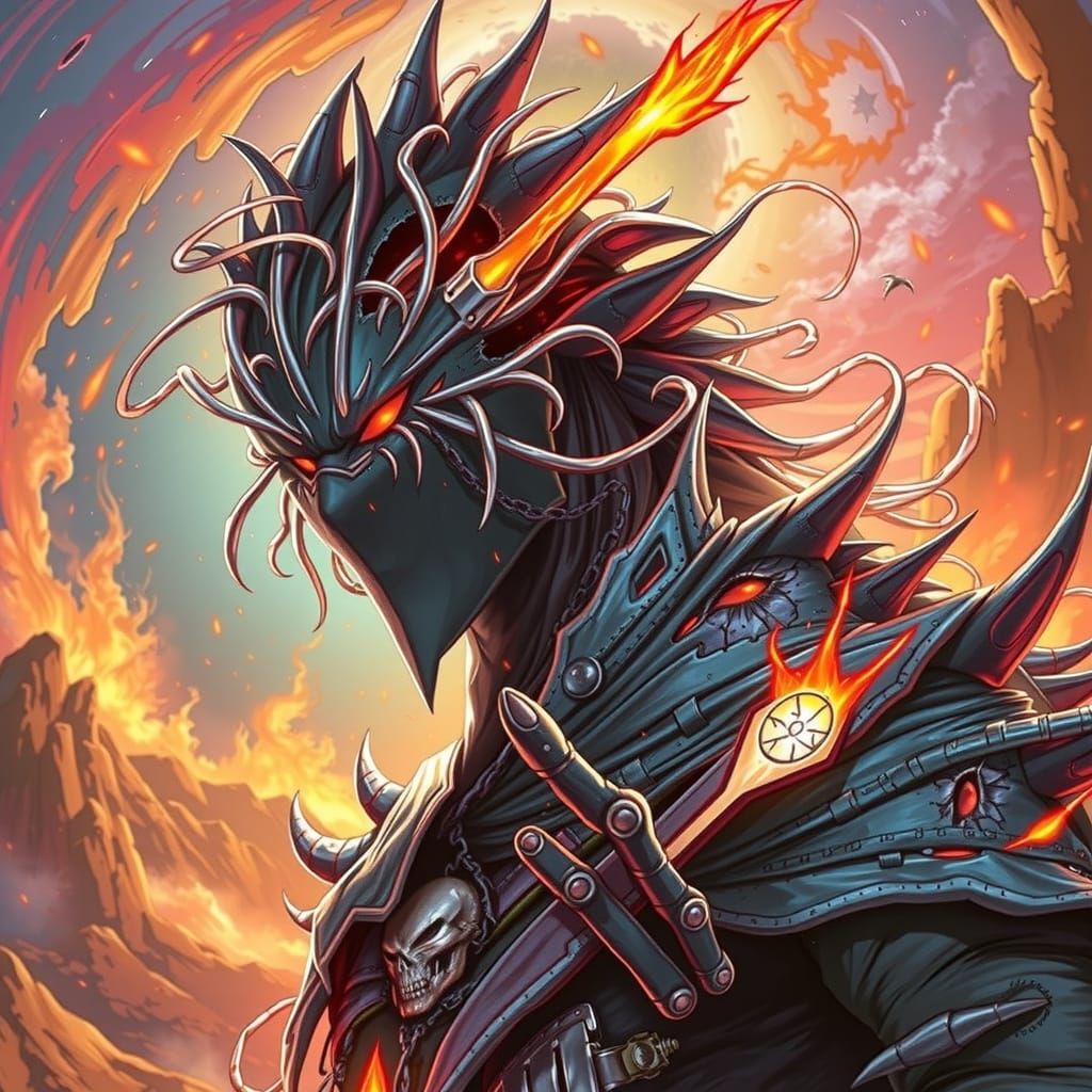 Eerie Dark Figure on Desolate Mountain