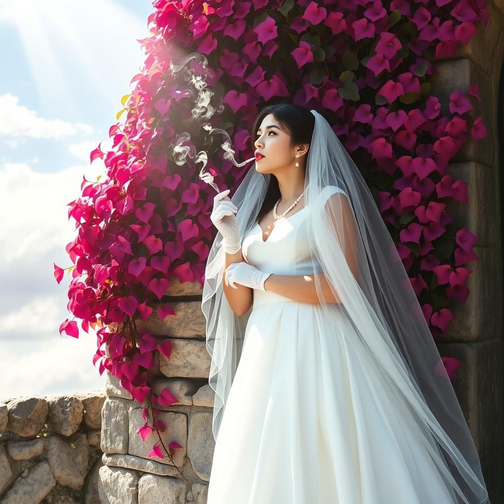 Bride Smoking by Pink Ivy, Pre-Raphaelite Style