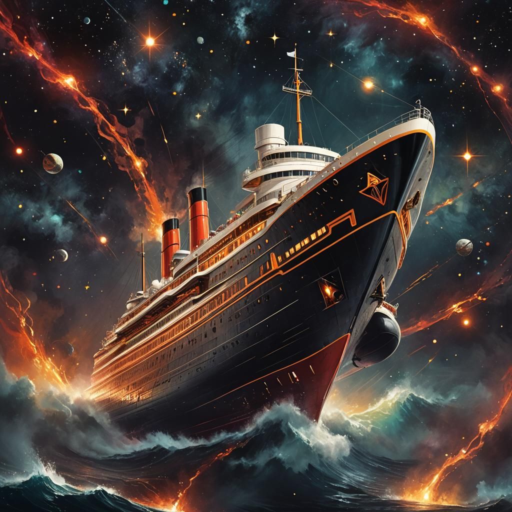 Majestic Space Vessel Pierces the Void