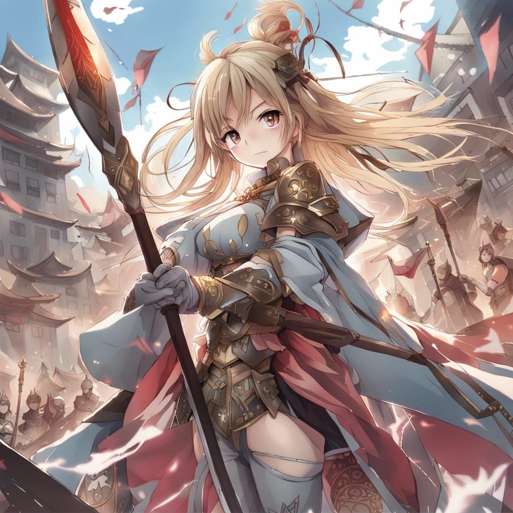 Giant Anime Girl Defends City Gate