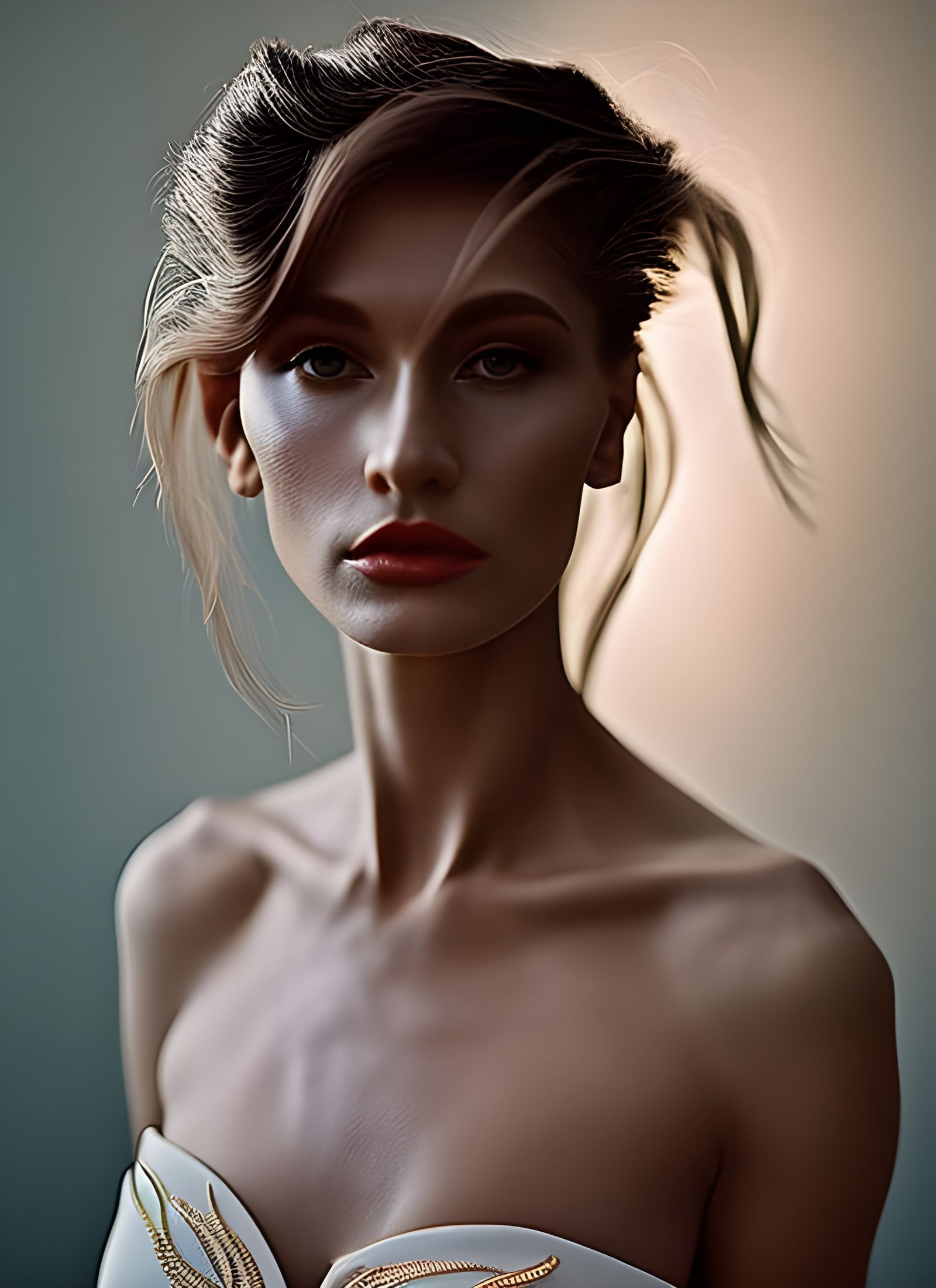 Renaissance Beauty in Golden Hour: Hyperrealistic Portrait