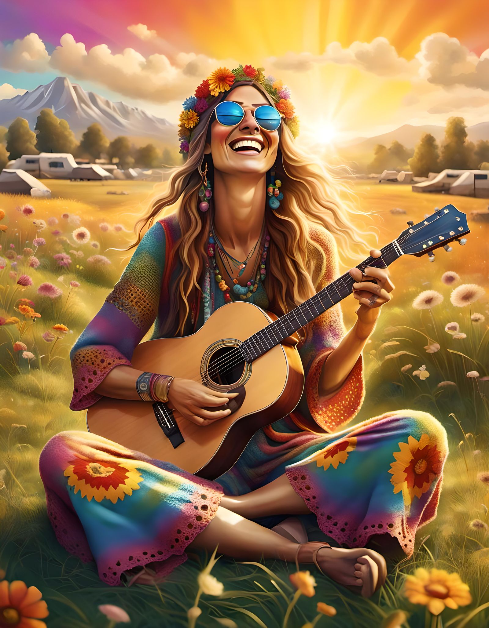 Joyful Hippy at Flower Power Festival