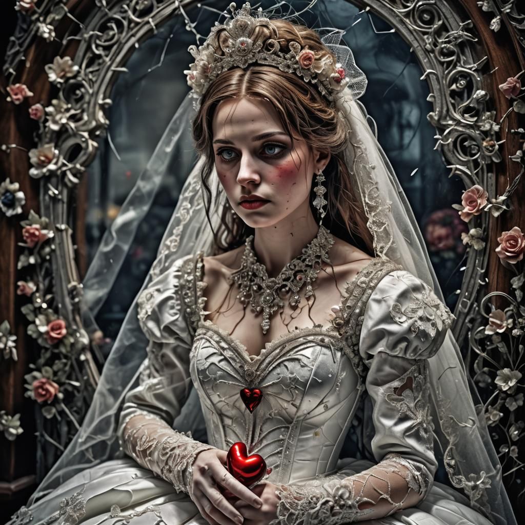 Broken Hearted Figure with Intricate Details in HDR