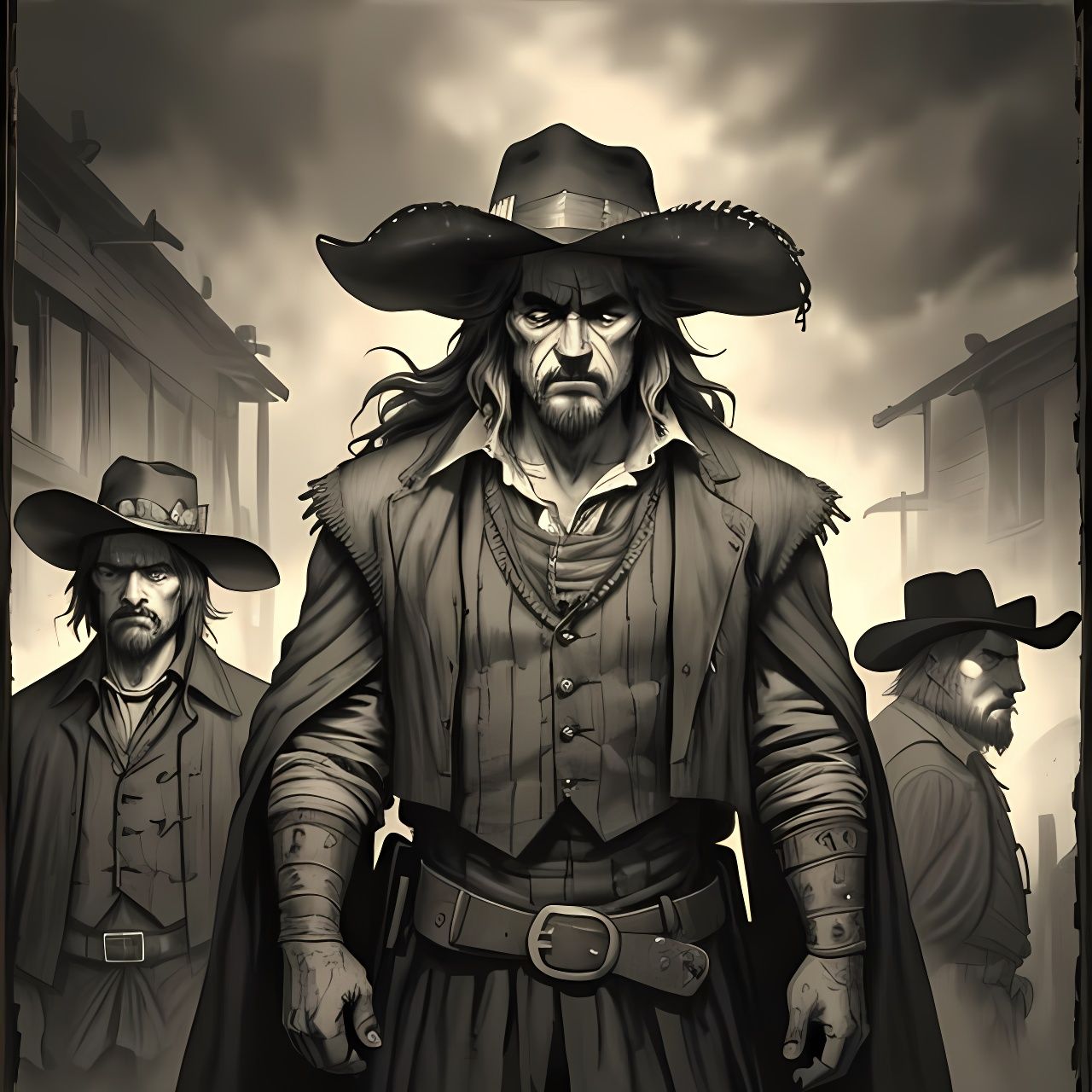 The Daltons in Hyperdetailed Charcoal Style