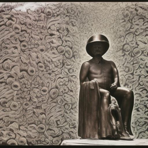 Octopus Cult Worships Captain Beefheart Statue