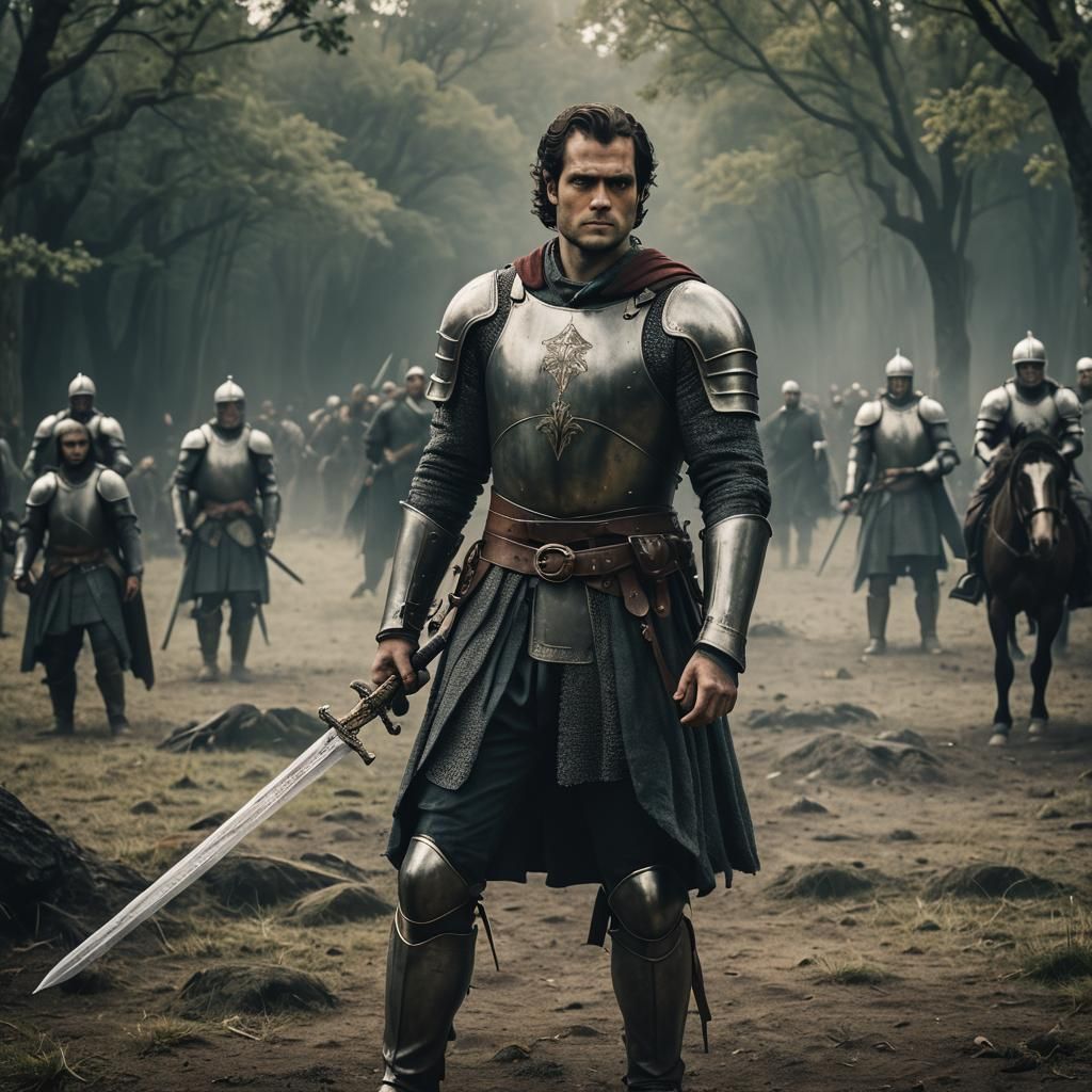 Henry Cavill as Knight in Cinematic Film Still