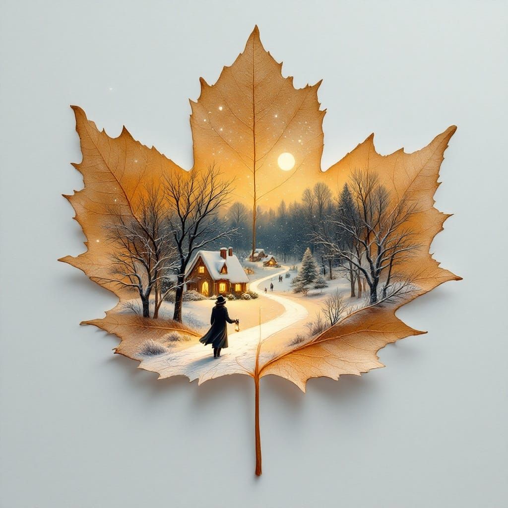 a captivating winter scene, seemingly embedded within the in...