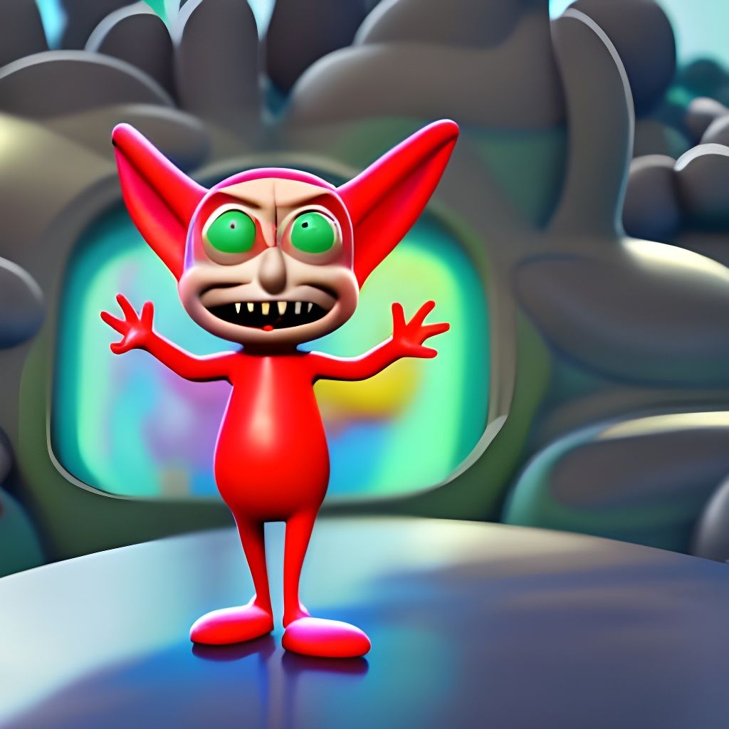 Mr. Bean as Teletubby in Rick and Morty Style