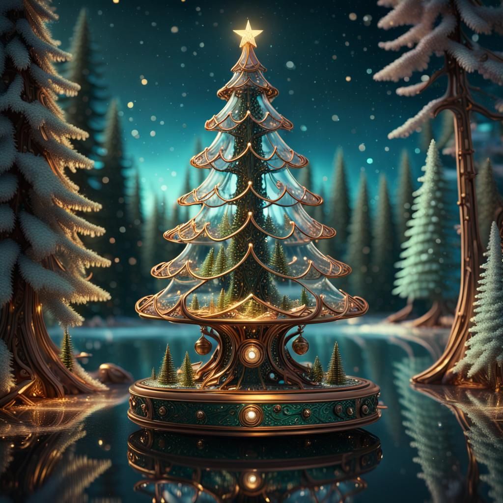Steampunk Art Nouveau Christmas Tree in 3D
