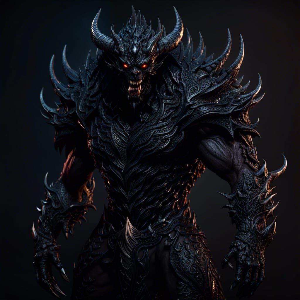 Hyperdetailed Dark Fantasy Demon Portrait