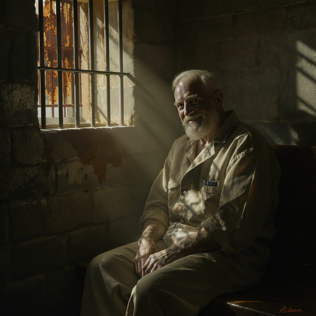 Contented Old Man in Prison, Remington Style