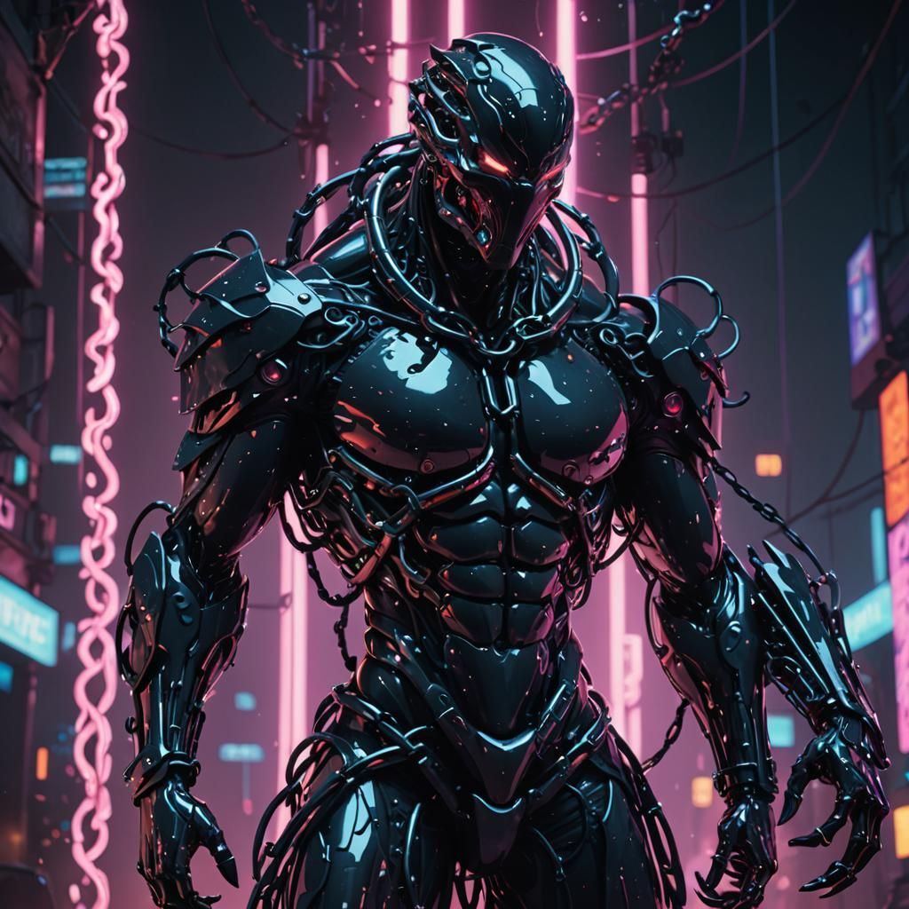 Serpentine Chain Creature with Deadly Weapons