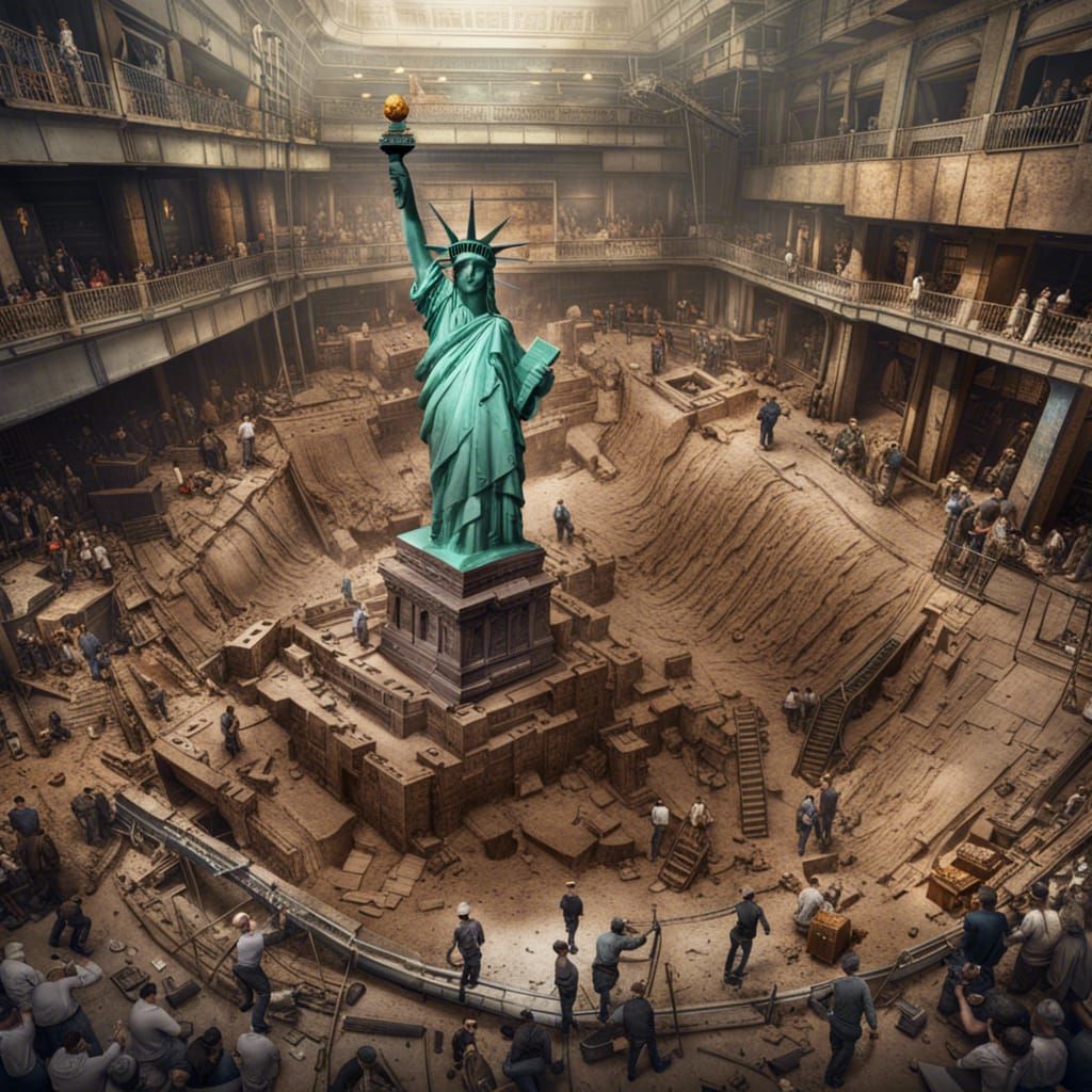 Post-Apocalyptic Excavation of the Statue of Liberty