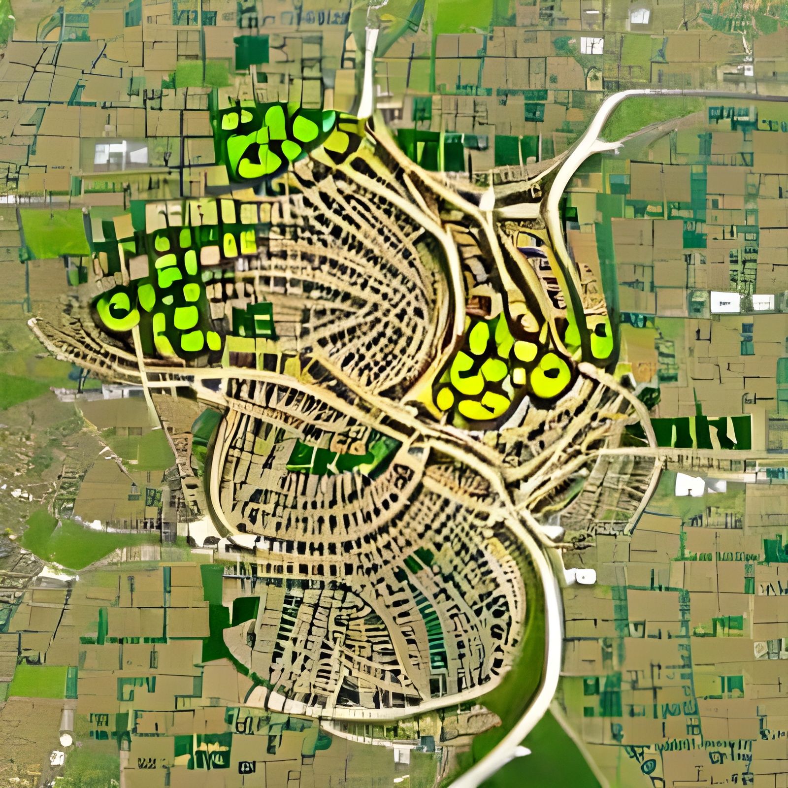 Abstract Visualization of Urban Sprawl Concept