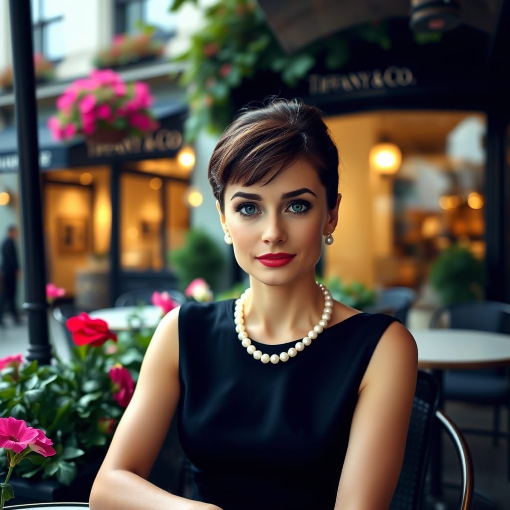 Elegant Audrey Hepburn in Classic Hollywood Style