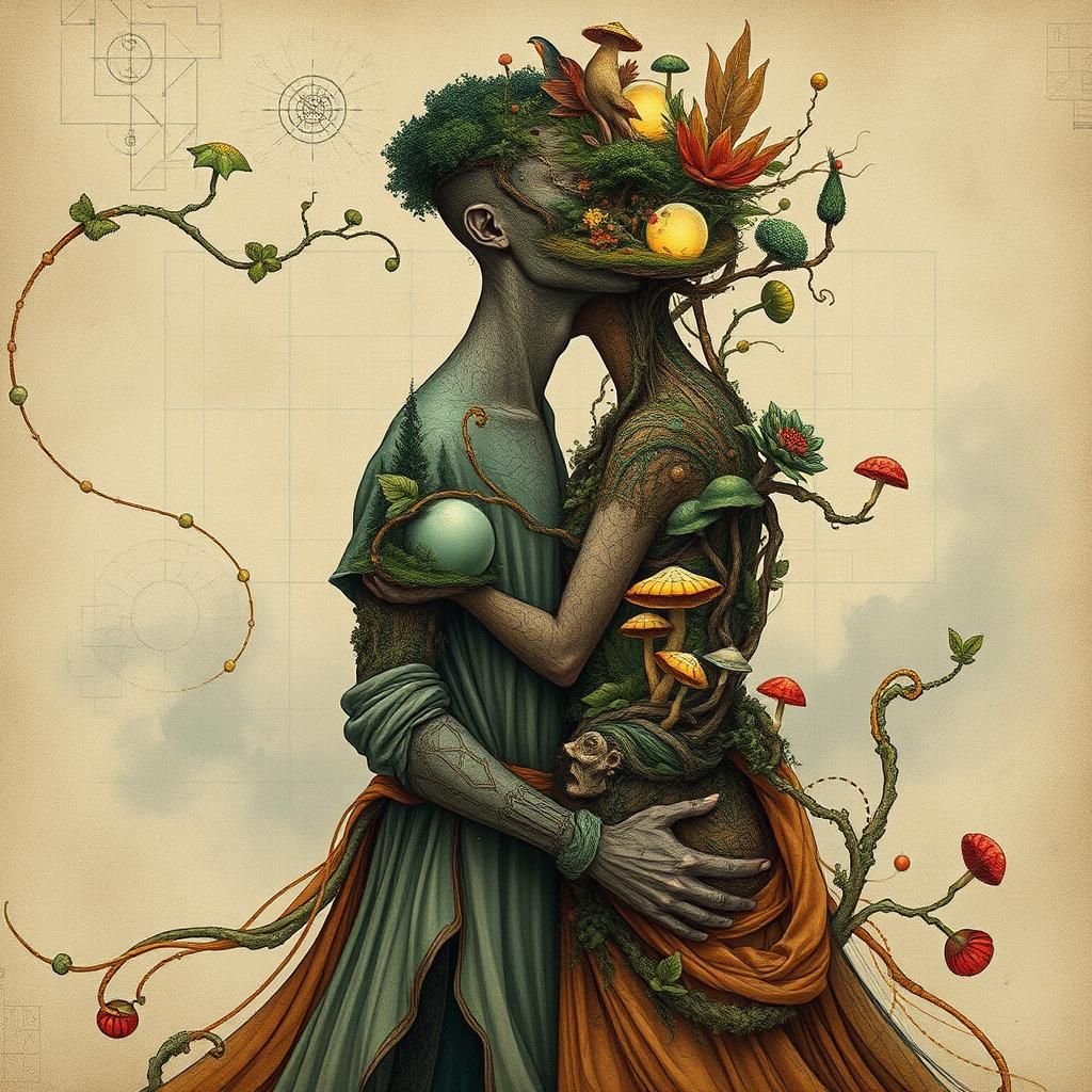 Ethereal Figures in Dreamlike Mindscape Concept Art