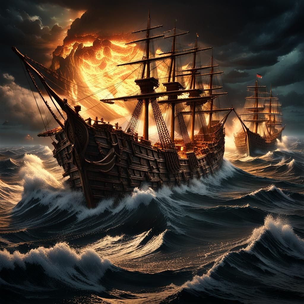 Stormy Seascape in Cinematic Realism