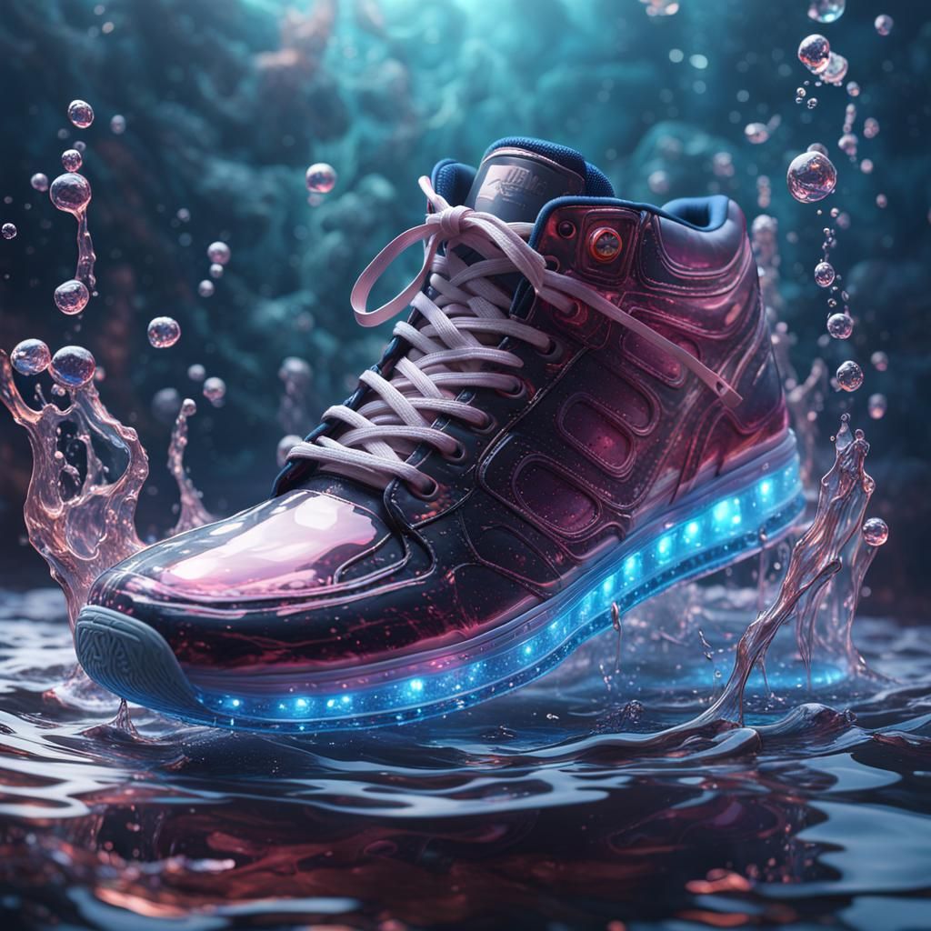Transparent Water Sneaker: Detailed Matte Painting