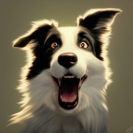 Anthropomorphic Border Collie Portrait in Unreal Engine 5
