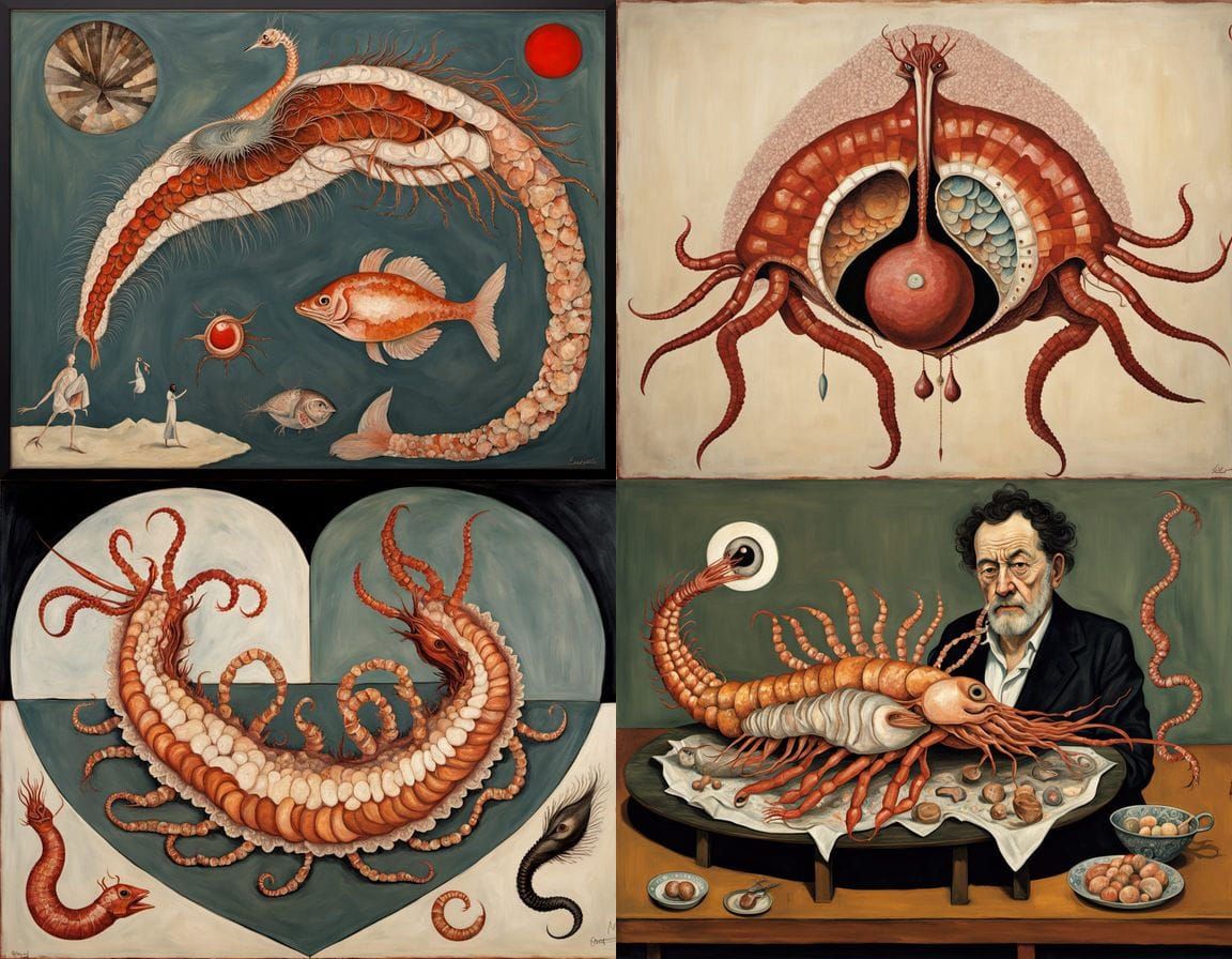 Mythical Hybrid Creature in Ukiyo-e Style