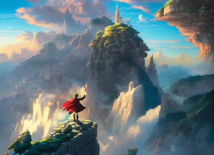 Epic Fantasy City View, Digital Art