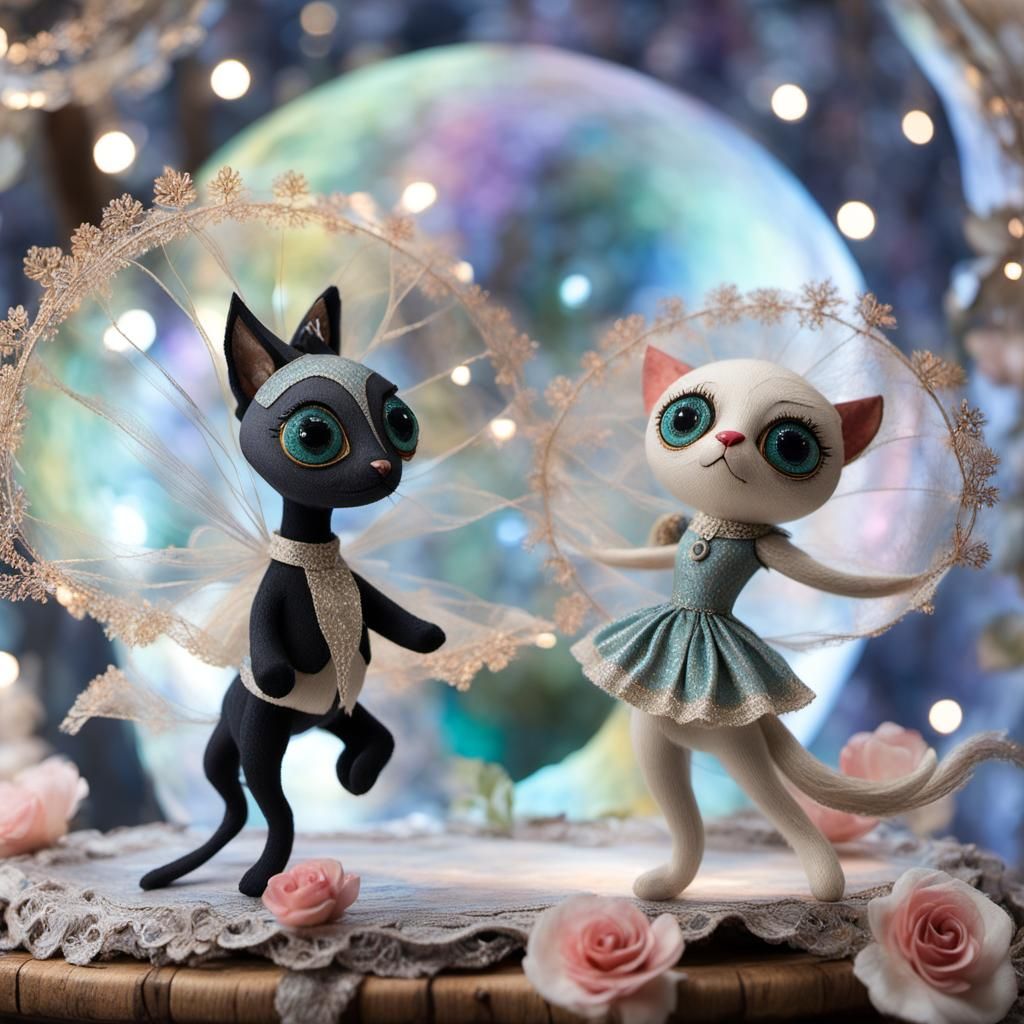 Dreamlike Portrait in Metallic Fabric Style