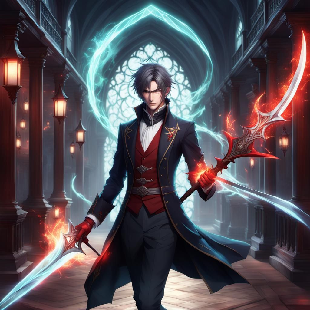 Elven Assassin Butler with Magical Blade