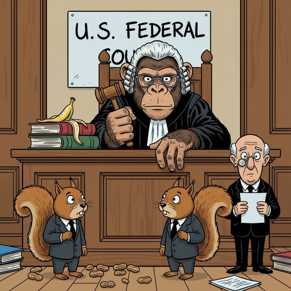 Chimpanzee Impersonates Federal Judge In Funny Comic Art