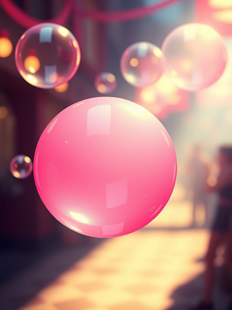 Vibrant Bubblegum Bubbles in Stunning Elaborate Lighting