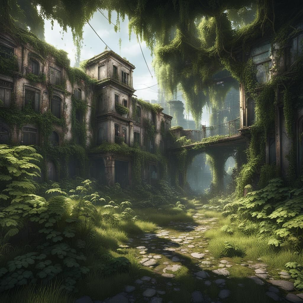 Overgrown Abandoned City: 3D Game Cinematic