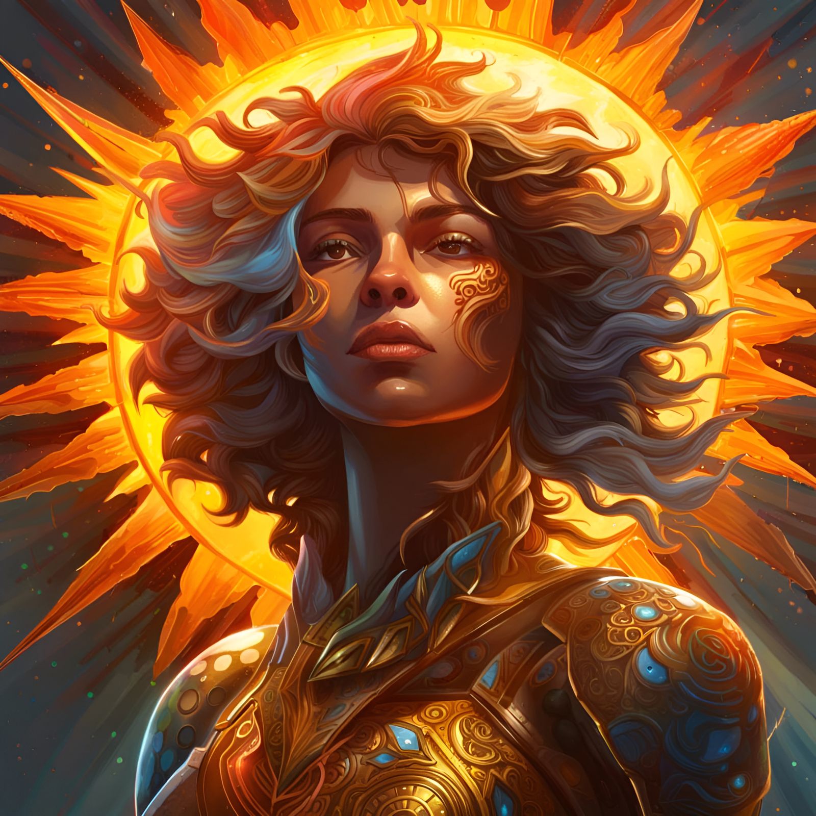 Dramatic Face in Hyperrealistic Splash Art Style