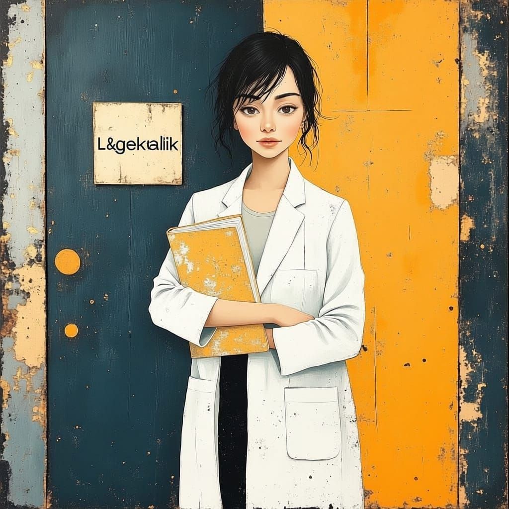 Bioanalyst with Notebook in Clinic, Abstract Complementary C...