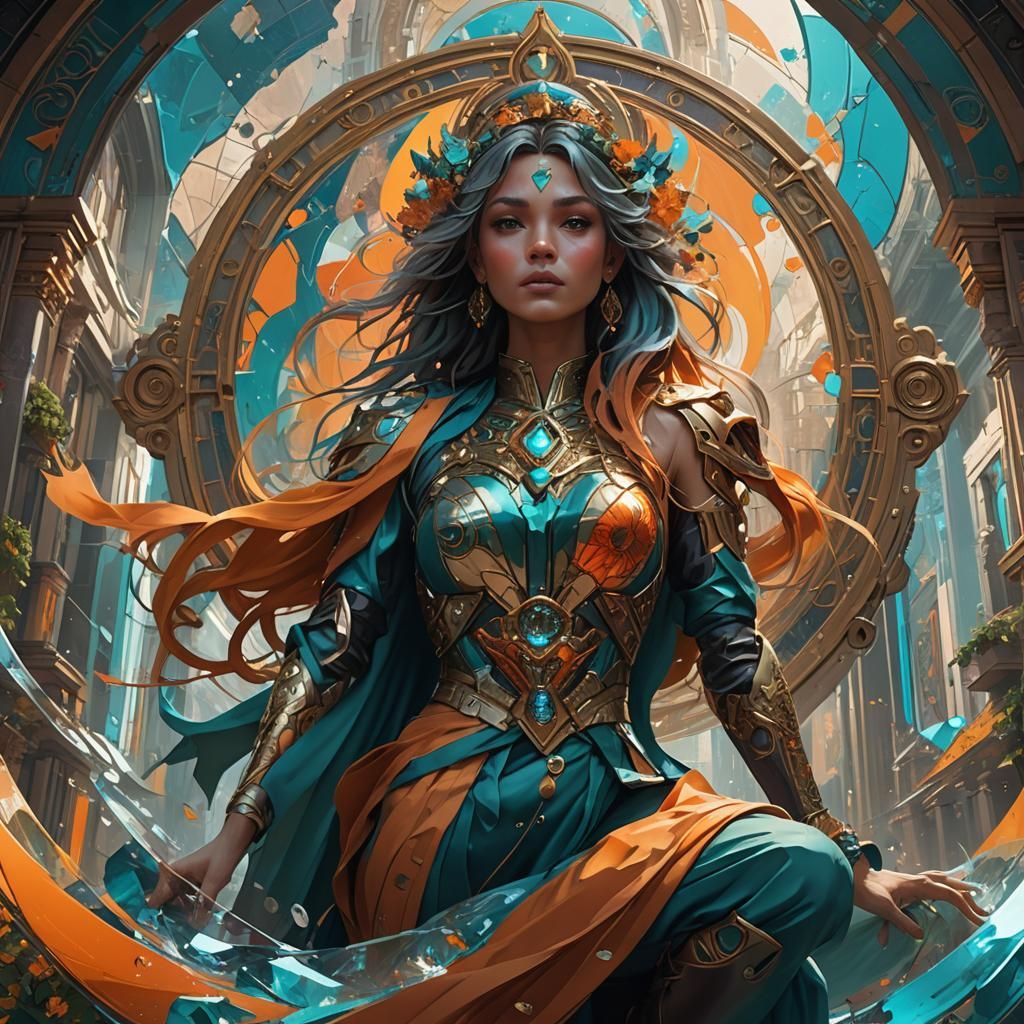 Dynamic Action Scene in Orange and Teal