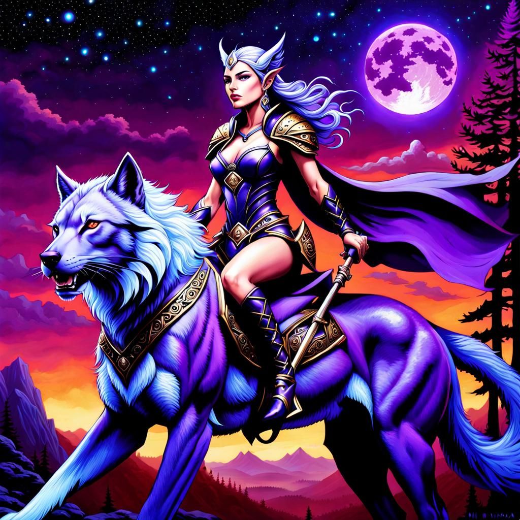 Night Elf Rides Light Elemental Creature