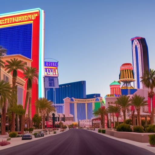 Futuristic Las Vegas Downtown Cityscape