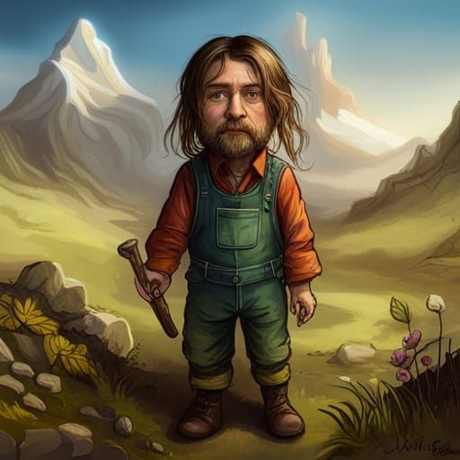 Halfling Hillbilly Druid Portrait: Detailed Fantasy Art