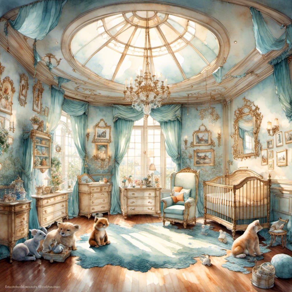 Dreamy Baby Animal Nursery in Watercolor Style