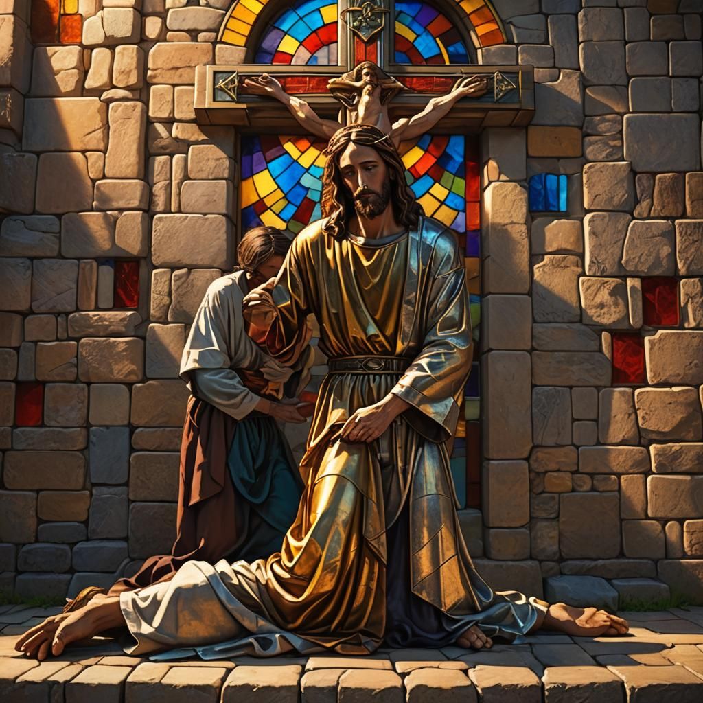 Jesus on the Cross: Hyperrealistic Digital Art