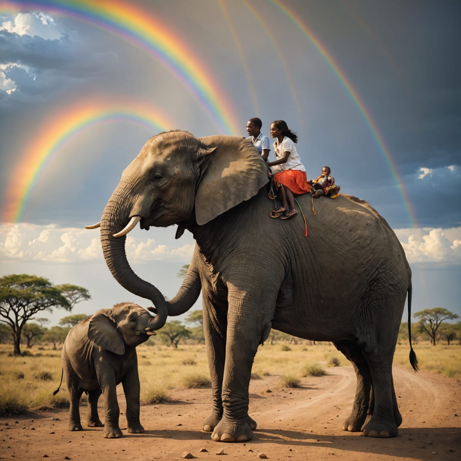 Whimsical Love on an Elephant