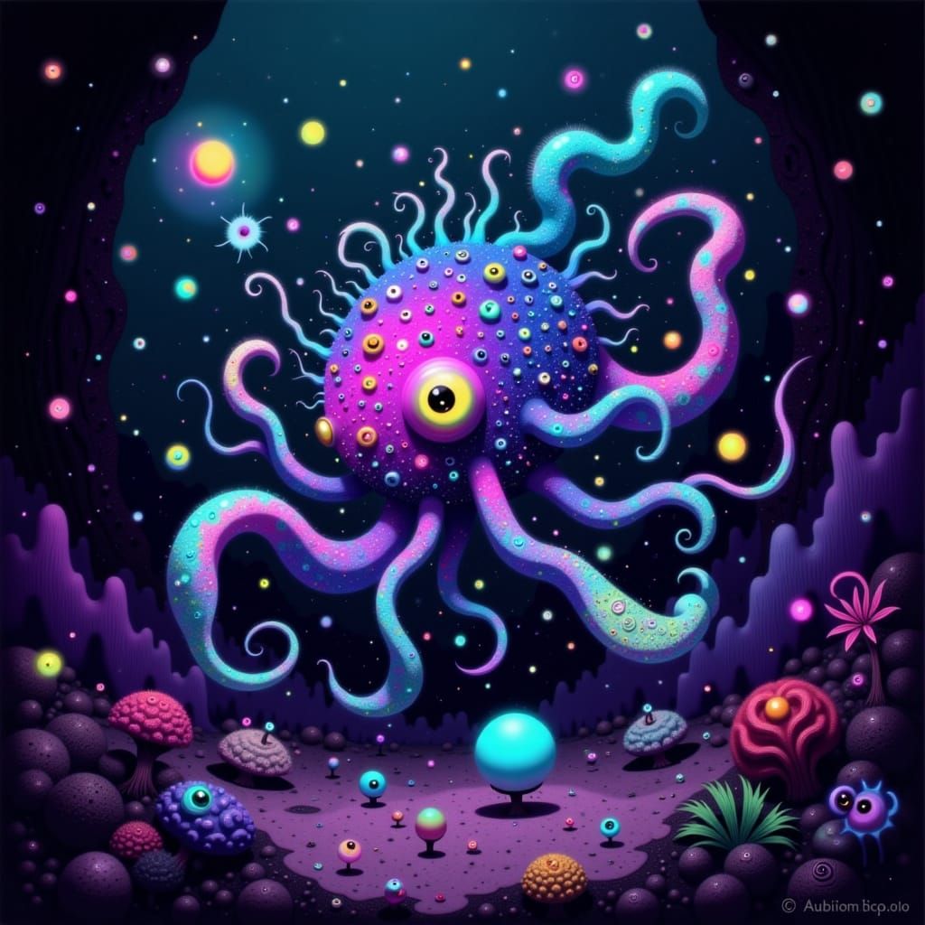 Bioluminescent Deep Sea Creature in Dreamlike Style