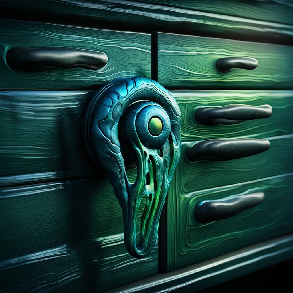 Biomechanical Drawer Handle with Organic Veins