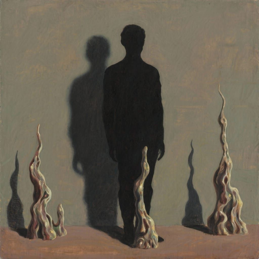 Surreal Figure in Shadows: A Dreamscape Vision