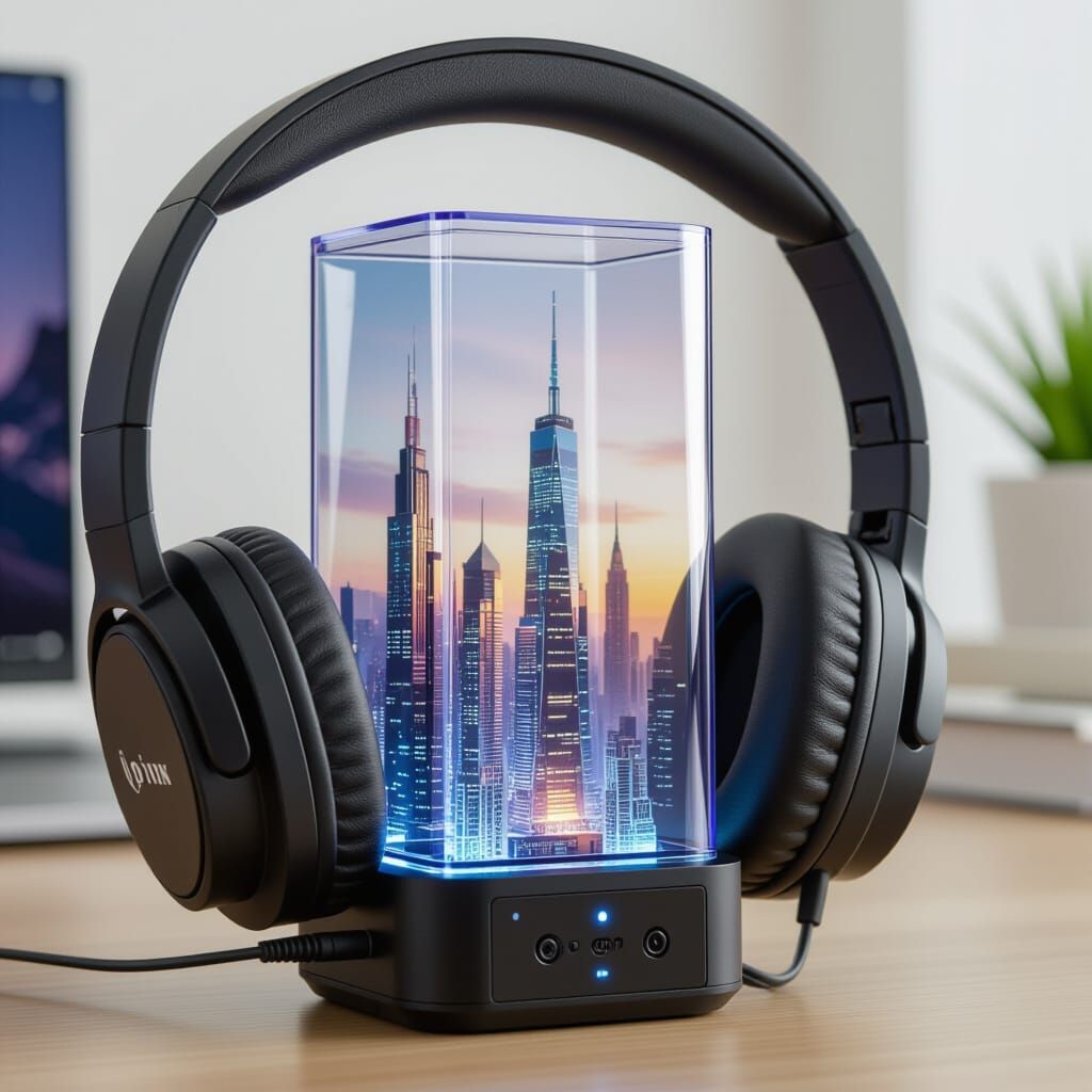 Bluetooth Headphones with Miniature Cinematic Towers