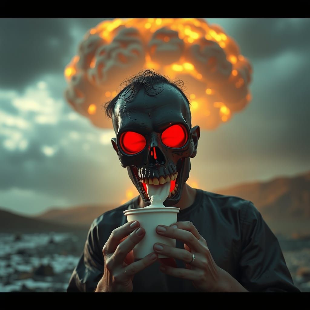 Post-Apocalyptic Yoghurt Eater in HDR