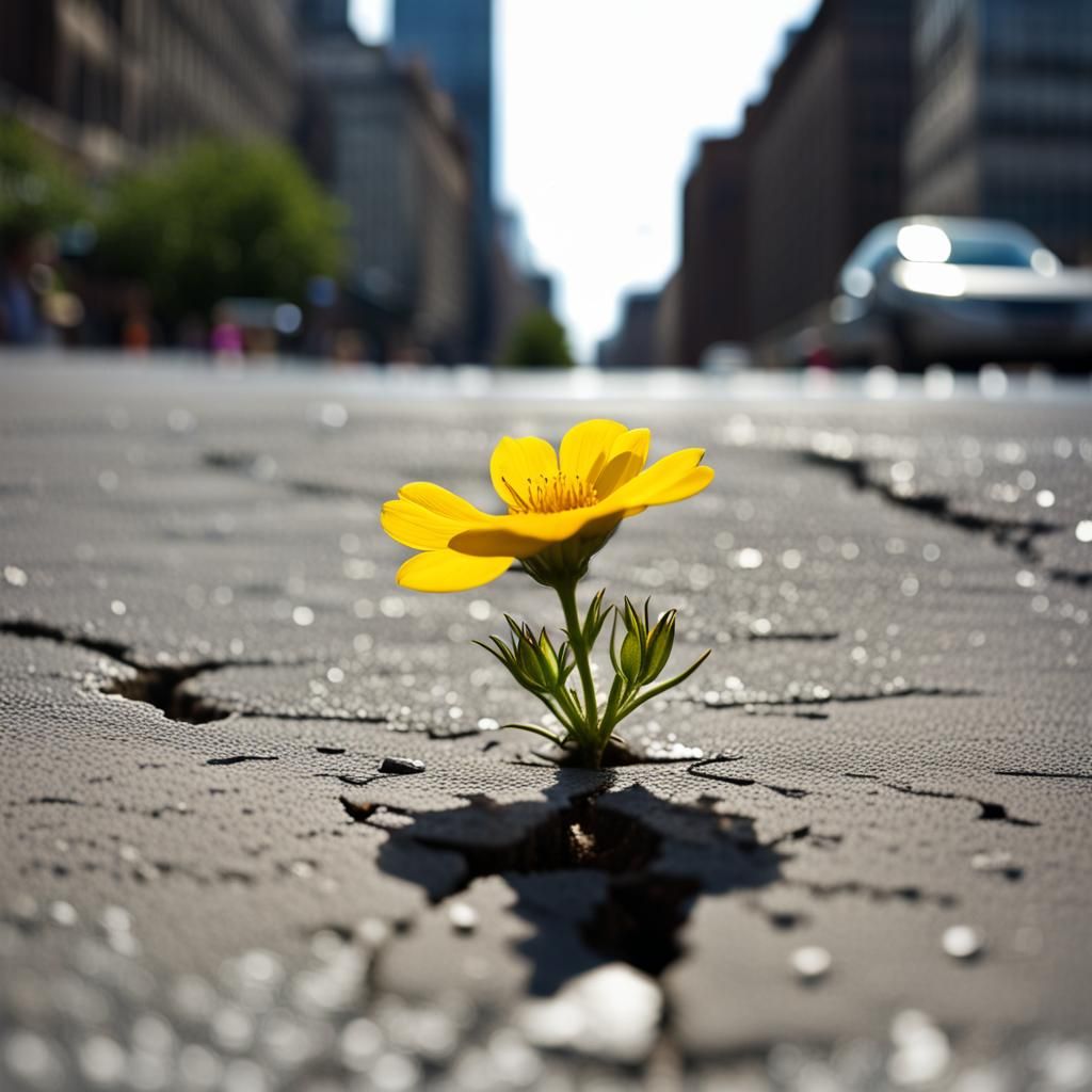 Wildflower's Resilience: A Matte Painting