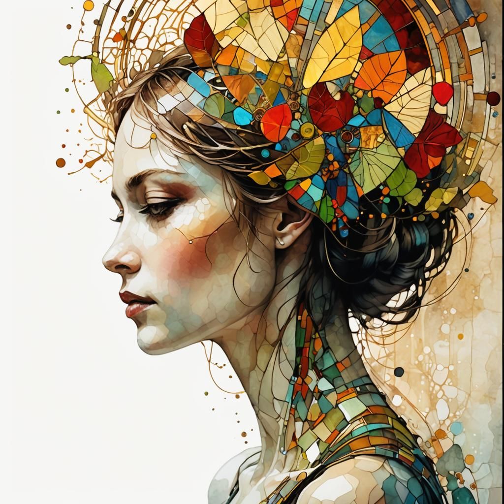 Stained Glass Art Brut Digital Illustration