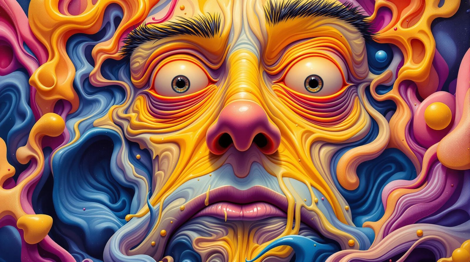 Distorted Emotive Portrait in a Melting, Surreal Aesthetic