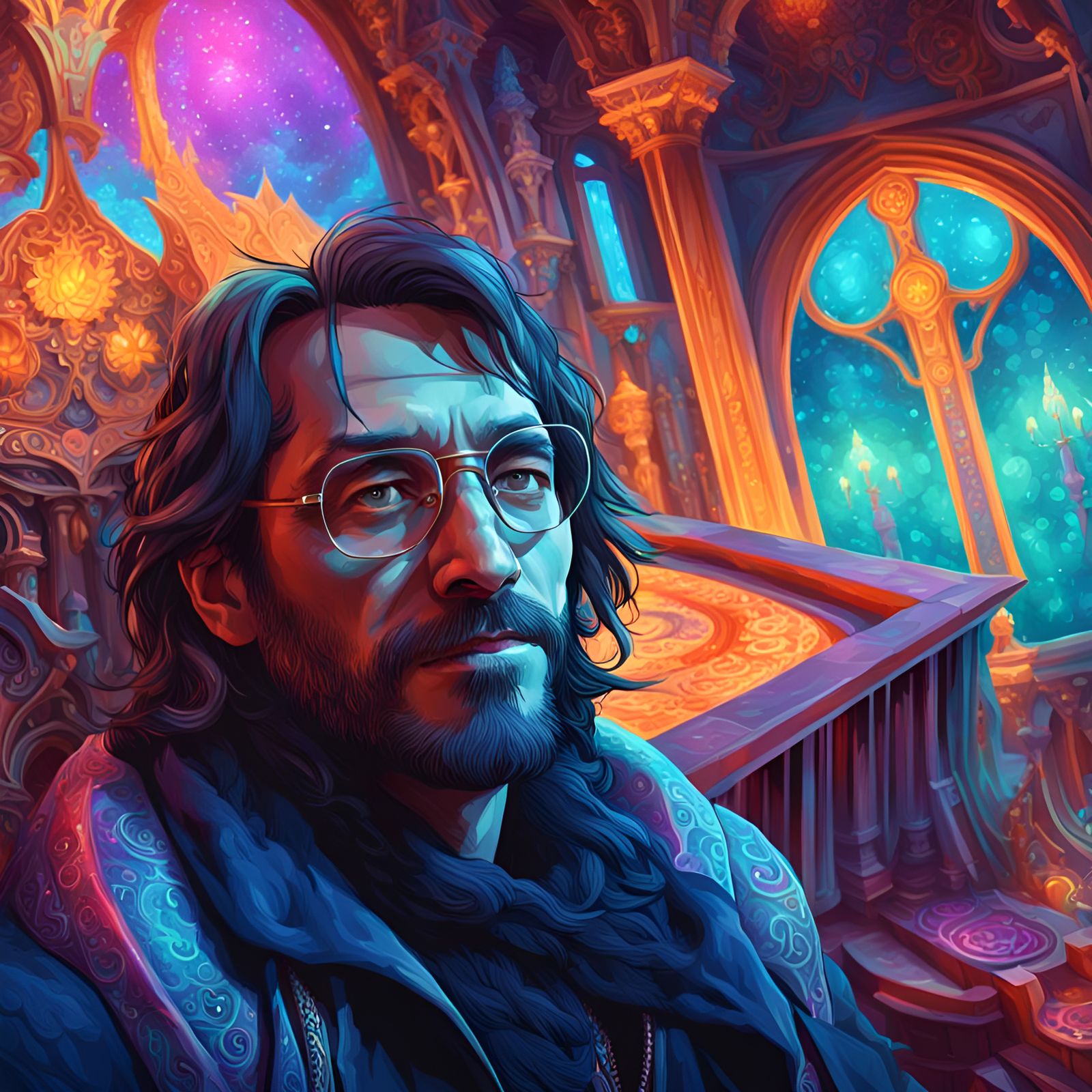 Psychedelic Castle Date Portrait in 8K