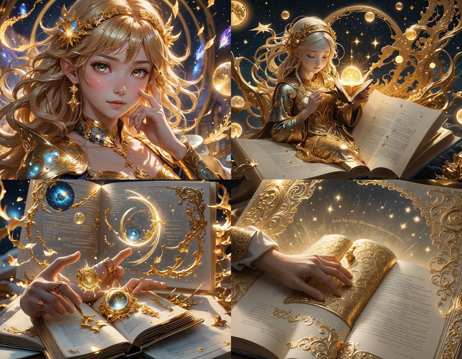 Celestial Book of Light: Anime-Inspired 3D Art