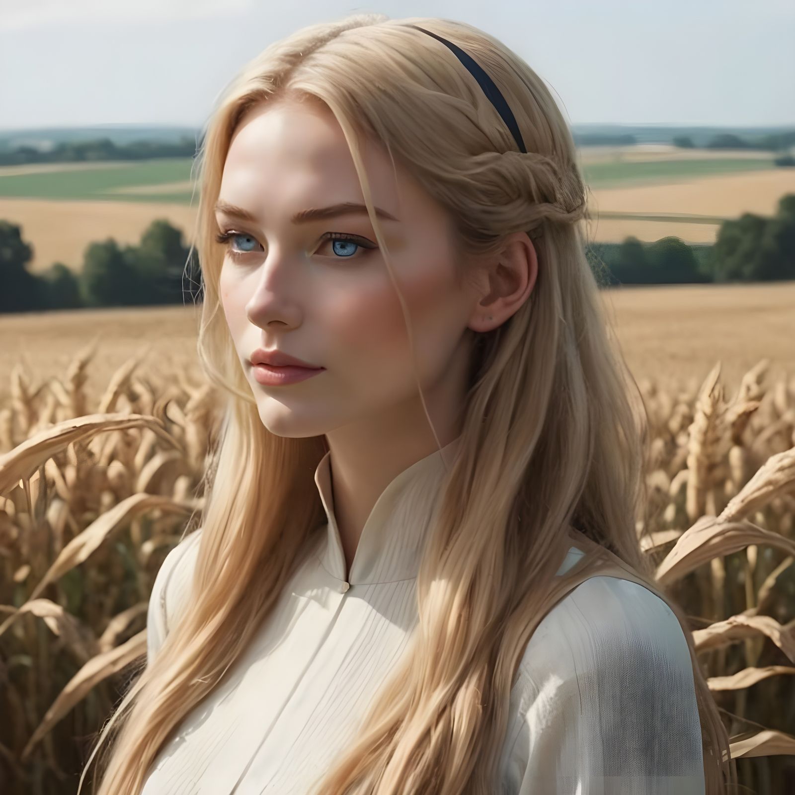 Portrait of an Enigmatic Blonde Woman